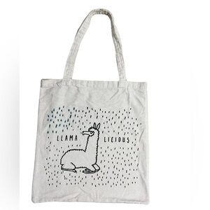 LLAMALICIOUS fabric tote bag 16” X 15”